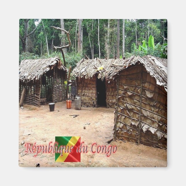 Íman zCG005 REPÚBLICA DO CONGO, House Pygmy, Fridge (Frente)