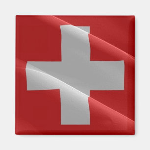Íman zCH002 Waving FLAG SWISS - Imã de geladeira