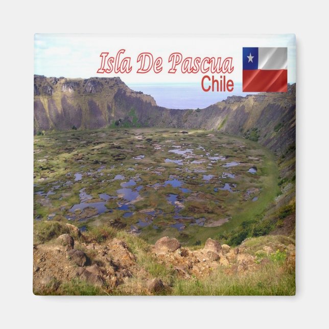 Íman zCL012 ISLA DE PASQUA, Rano Kau Caldera vulcânica, (Frente)