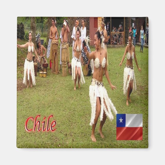 Íman zCL025 CHILE, Dancers Páscoa Island, Fridge (Frente)