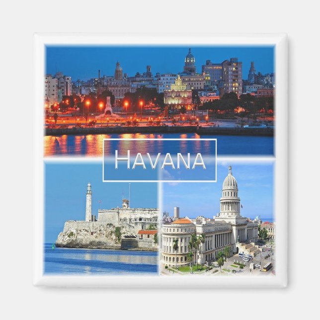 Íman zCU003 HAVANA, Mosaico, Cuba, América, frigorífico (Frente)
