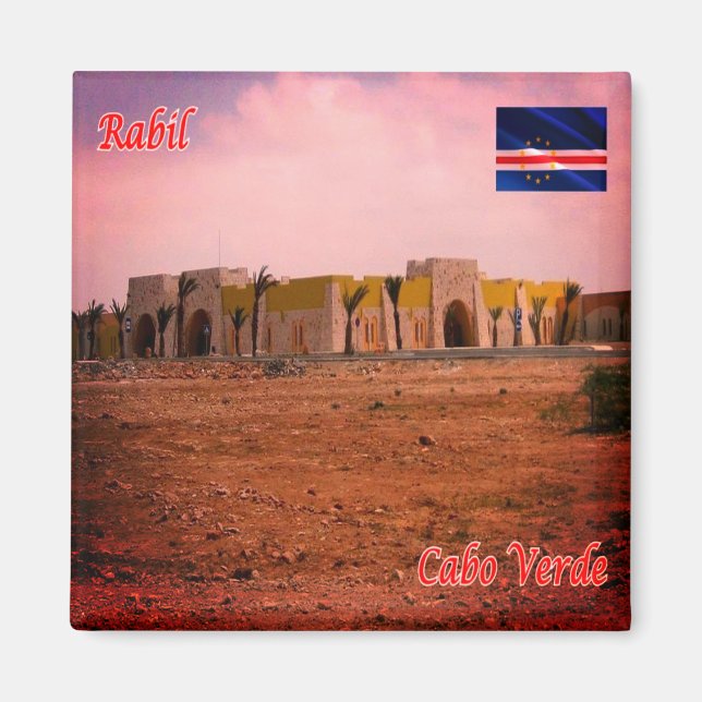 Íman zCV016 RABIL Airpor, Cabo Verde, África, geladeira (Frente)