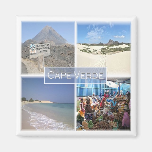 Íman zCV24 CAPE VERDE, Mosaico, África, frigorífico (Frente)
