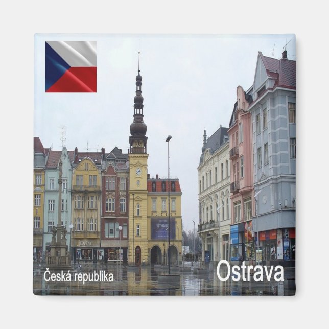 Íman zCZ012 OSTRAVA República Checa, frigorífico (Frente)
