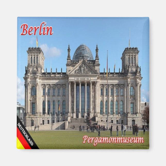 Íman zDE074 BERLIN REICHSTAG BUILDING Alemanha, Fridge (Frente)