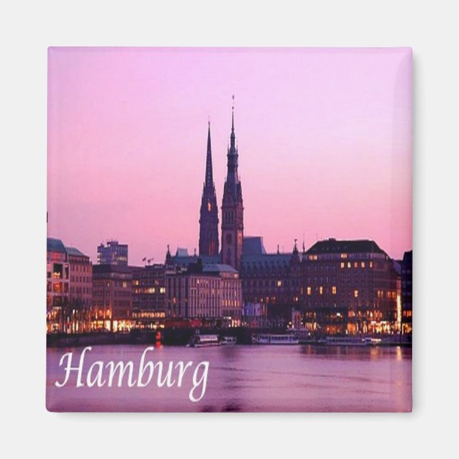 Íman zDE084 HAMBURG, Alemanha Fridge, (Frente)
