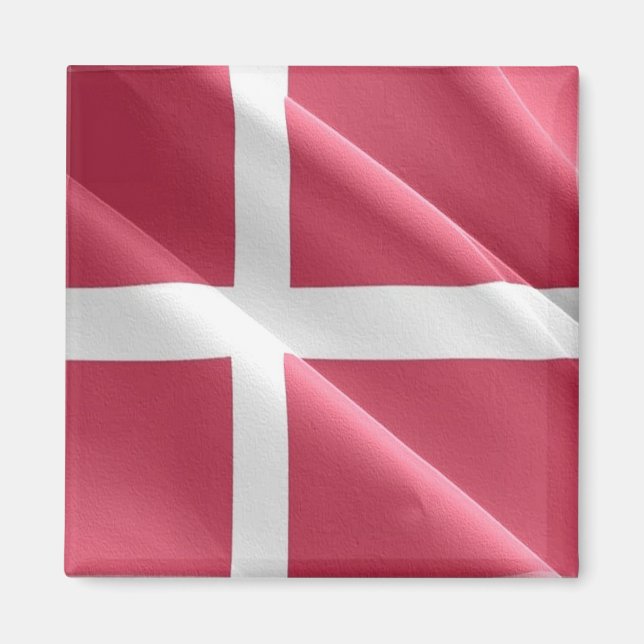 Íman zDK002 DANISH Waving FLAG Dinamarca , Fridge (Frente)