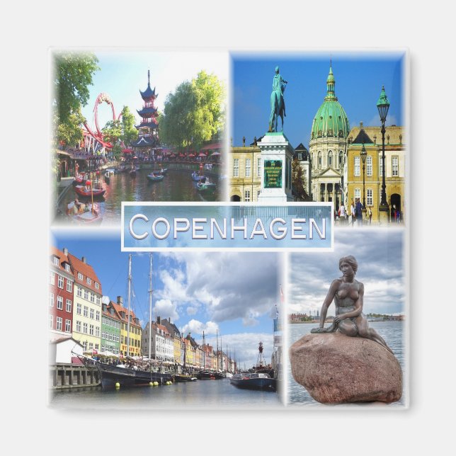 Íman zDK013 COPENHAGEN Tivoli Garden Amalienborg (Frente)