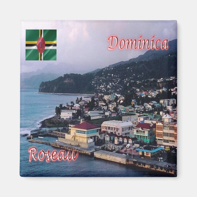 Íman zDM004 ROSEAU,Panorama, Dominica, América, Fridge (Frente)