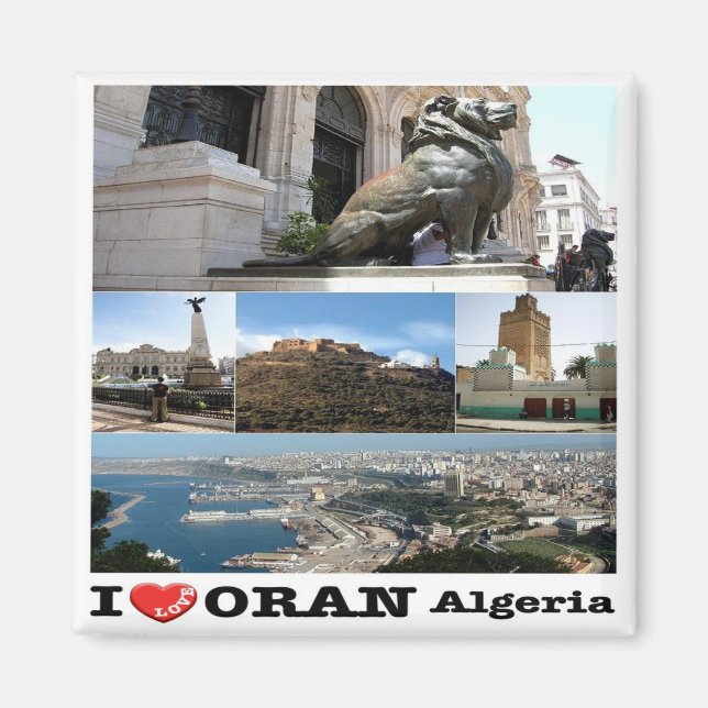 Íman zDZ007 ORAN I Love, Argélia Mosaica, África, gelad (Frente)