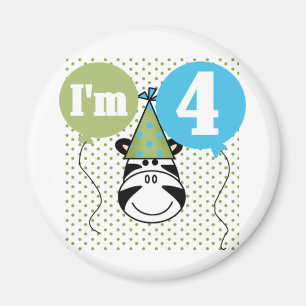 Íman Zebra 4º Aniversário T-shirts e presentes