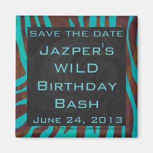 Íman Zebra Brown e Teal com Monograma