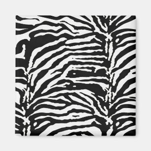 Íman Zebra Camouflage Padrão Artístico Negro e Branco