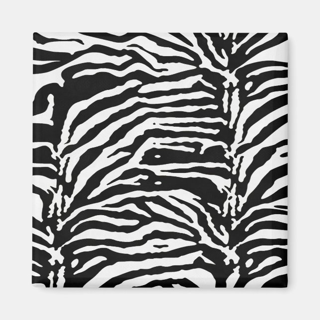 Íman Zebra Camouflage Padrão Artístico Negro e Branco (Frente)