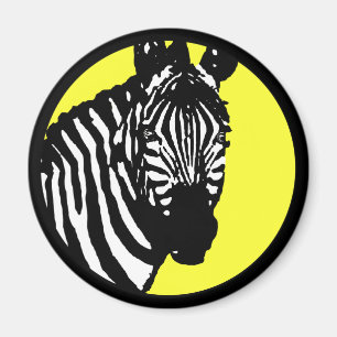 Íman zebra. círculo personalizável de cores.