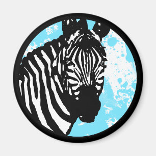 Íman zebra. círculo personalizável de cores.