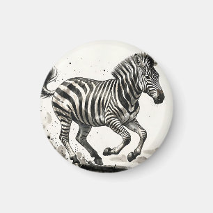 Íman Zebra Dinâmico em Arte de Tinta Correndo