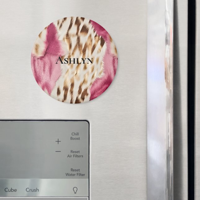 Íman Zebra Dourada Rosa na moda (In Situ (Fridge))