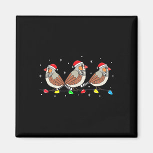 Íman Zebra Finch Pássaro Natal Luzes Engraçadas Pet Xma