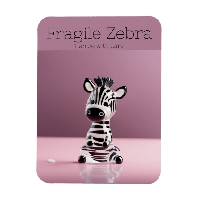 Íman Zebra Frágil: Lidar com cuidado (Vertical)