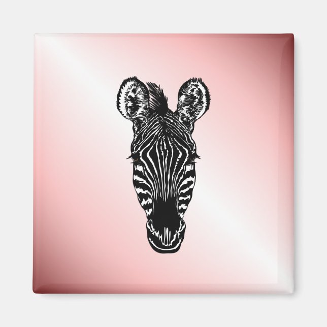 Íman Zebra Head em Rosa (Frente)