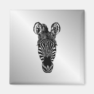 Íman Zebra Head em Silver