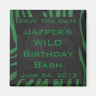 Íman Zebra Monograma Impressão preto e verde