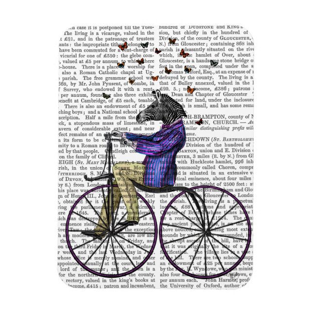 Íman Zebra na Bicicleta (Vertical)