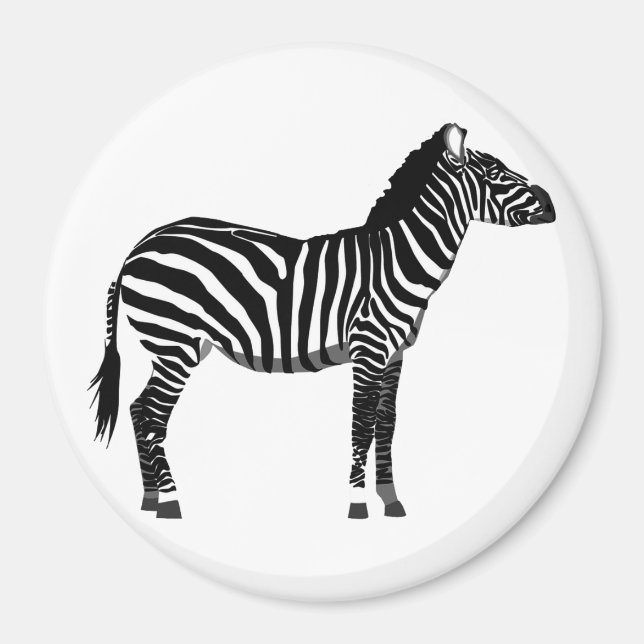 Íman Zebra - Preto e Branco (Frente)