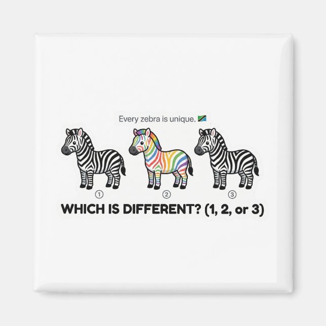 Íman Zebra Que é Diferente (Frente)