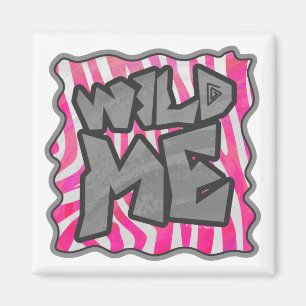 Íman Zebra, rosa-quente e branco,