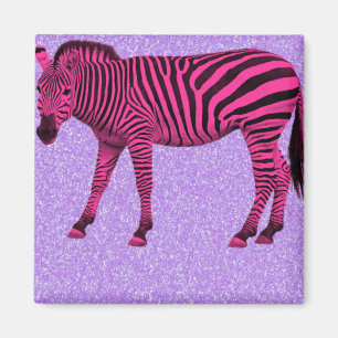 Íman Zebra Rosa Quente em Roxo