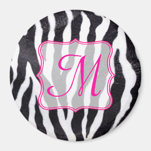 Íman Zebra Stripe Animal Imprimir Monograma Magnet Inic