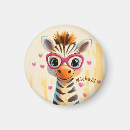 Íman Zebra Valentine's Day Heart Badge - Kids School