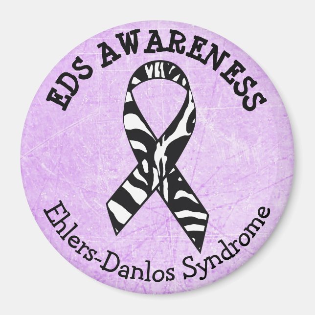 Íman Zebras roxas EDS Ehlers-Danlos Magnet (Frente)