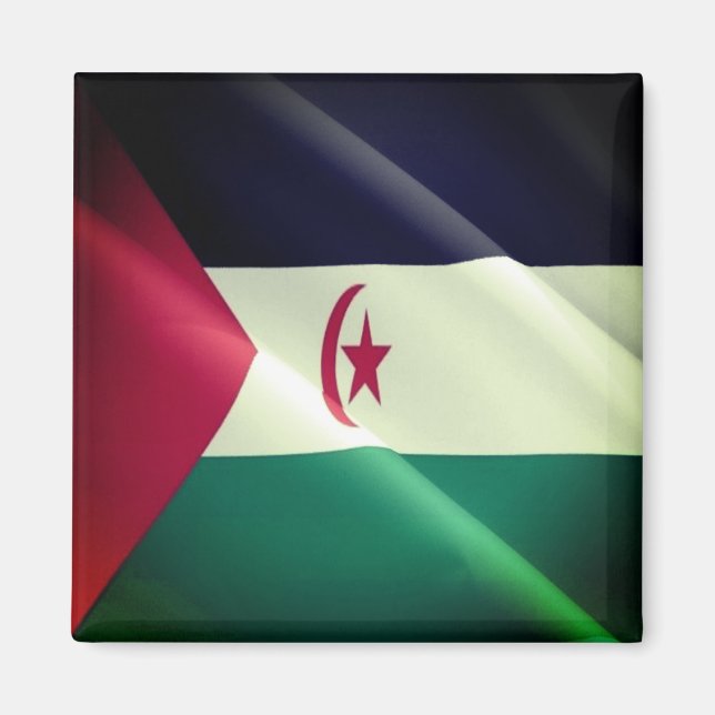 Íman zEH002 SAHARA OCIDENTAL, Bandeira de Ondas, África (Frente)