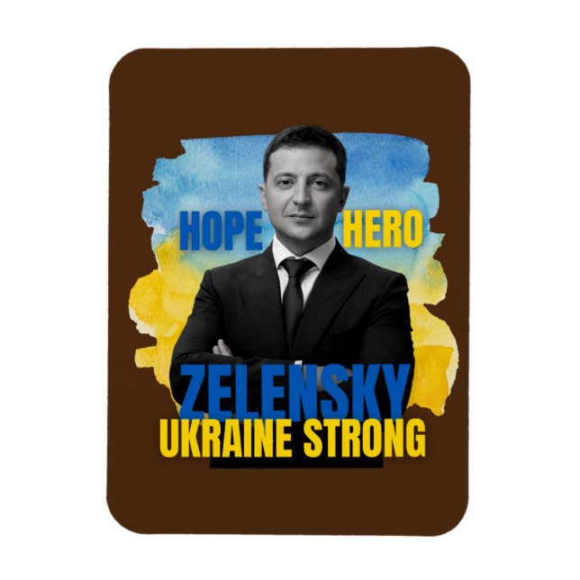 Íman Zelensky Hope Hero Ucrânia Forte (Vertical)