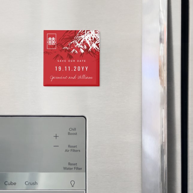 Íman Zen Bamboo Deixa Casamento Chinês Salvar A Data (In Situ (Fridge))