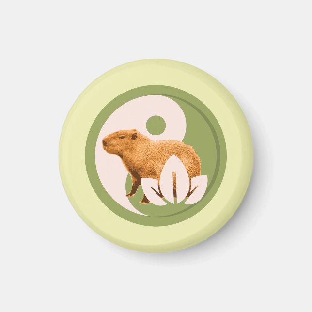 Íman Zen Capivara Yin Yang Natureza Pacífica (Frente)