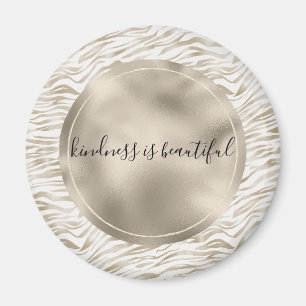 Íman Zen Cream Branco Cacau Castanho Zebra Impressão