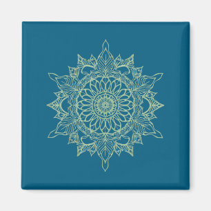 Íman Zen Crescer Arte de Linha Mandala Botânica Pacífic