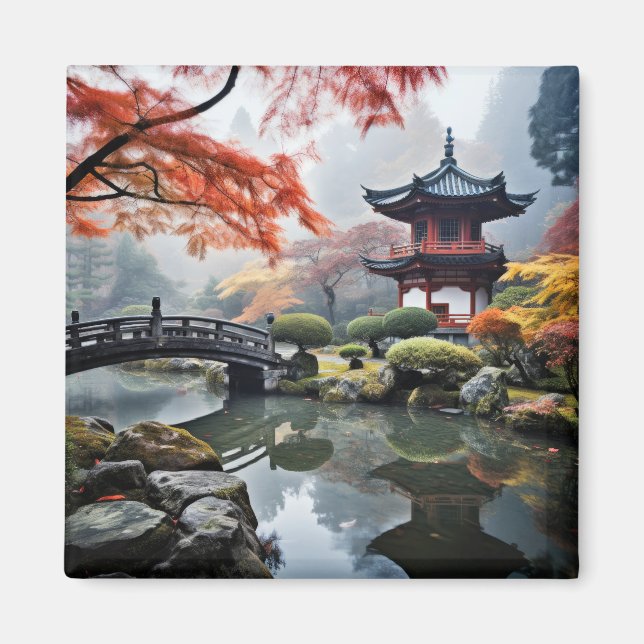 Íman Zen Garden Tranquil Natureza Pacífica (Frente)
