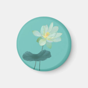 Íman Zen Green Lotus Flower Asian Inspirada