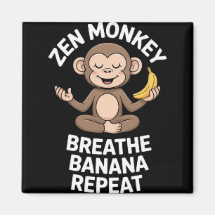 Íman Zen Macaco Respira Nana Repete Ioga Engraçado Medi
