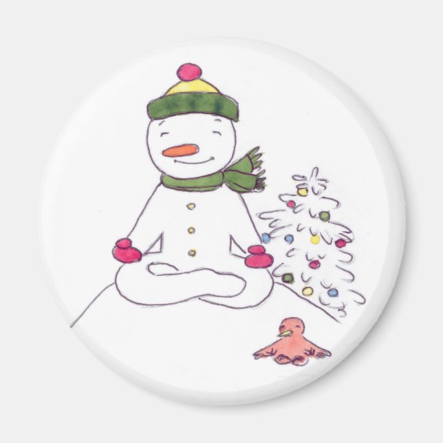 Íman Zen Snowman, Yoga Snowman (Frente)