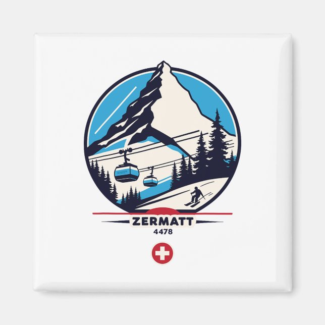 Íman Zermatt 4478 - Esquiando no Problemhorn  (Frente)