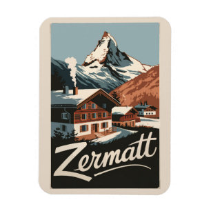Íman Zermatt Suiça Art Vintage