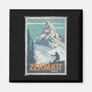 Íman Zermatt Suiça de inverno Esquiando Snowboard Ski