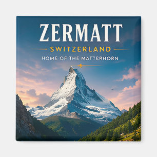 Íman 🏔️ Zermatt Suíça Matterhorn Viagem Decoração ❄️