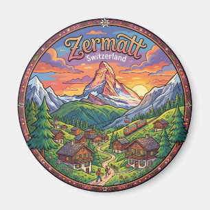 Íman Zermatt Suíça Pôr do Sol no Matterhorn